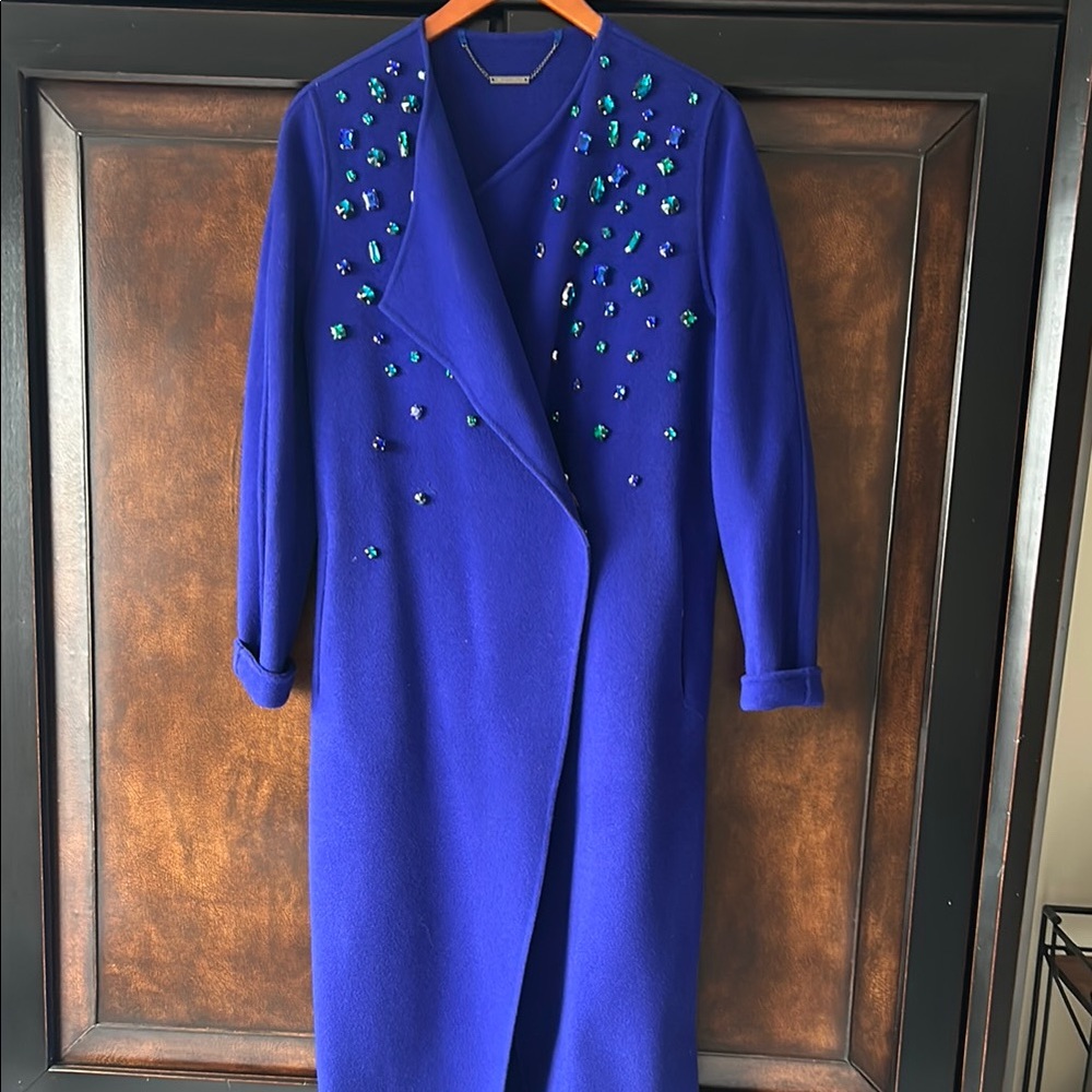 Stunning Blue Jewel-Studded Coat